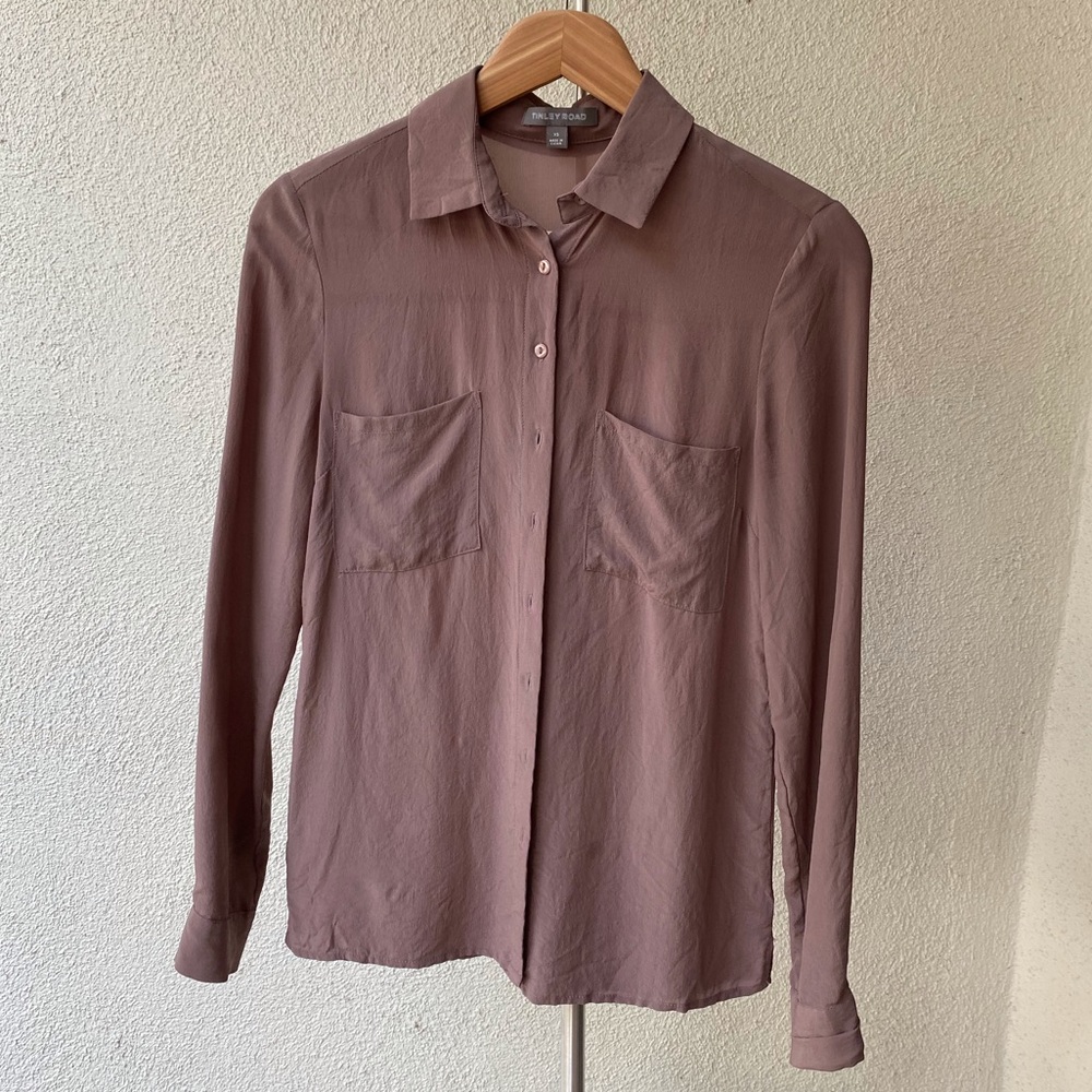 Tinley Road Lavender Purple Silk Blouse - XS